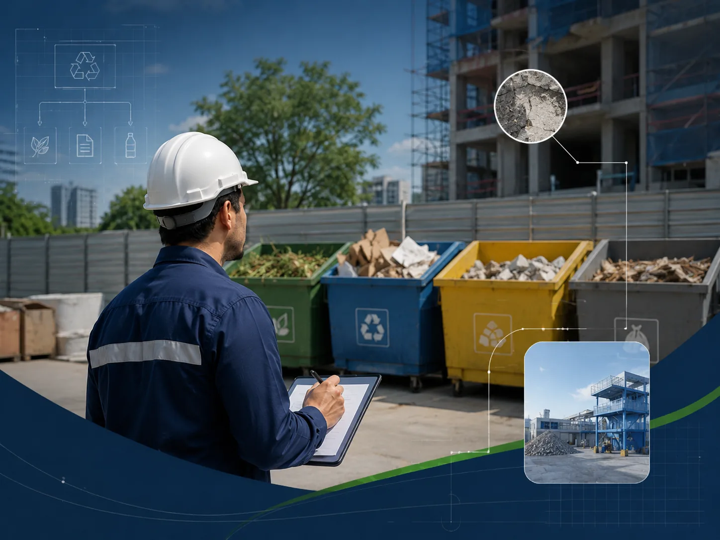 Gestão de resíduos em área técnica ou obra